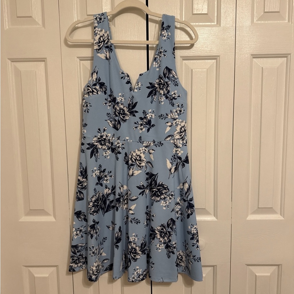 Francesca's Collections Blue Floral Mini Dress